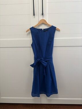 Tommy Hilfiger Sleeveless Midi Dress in Royal Blue with Waist Tie